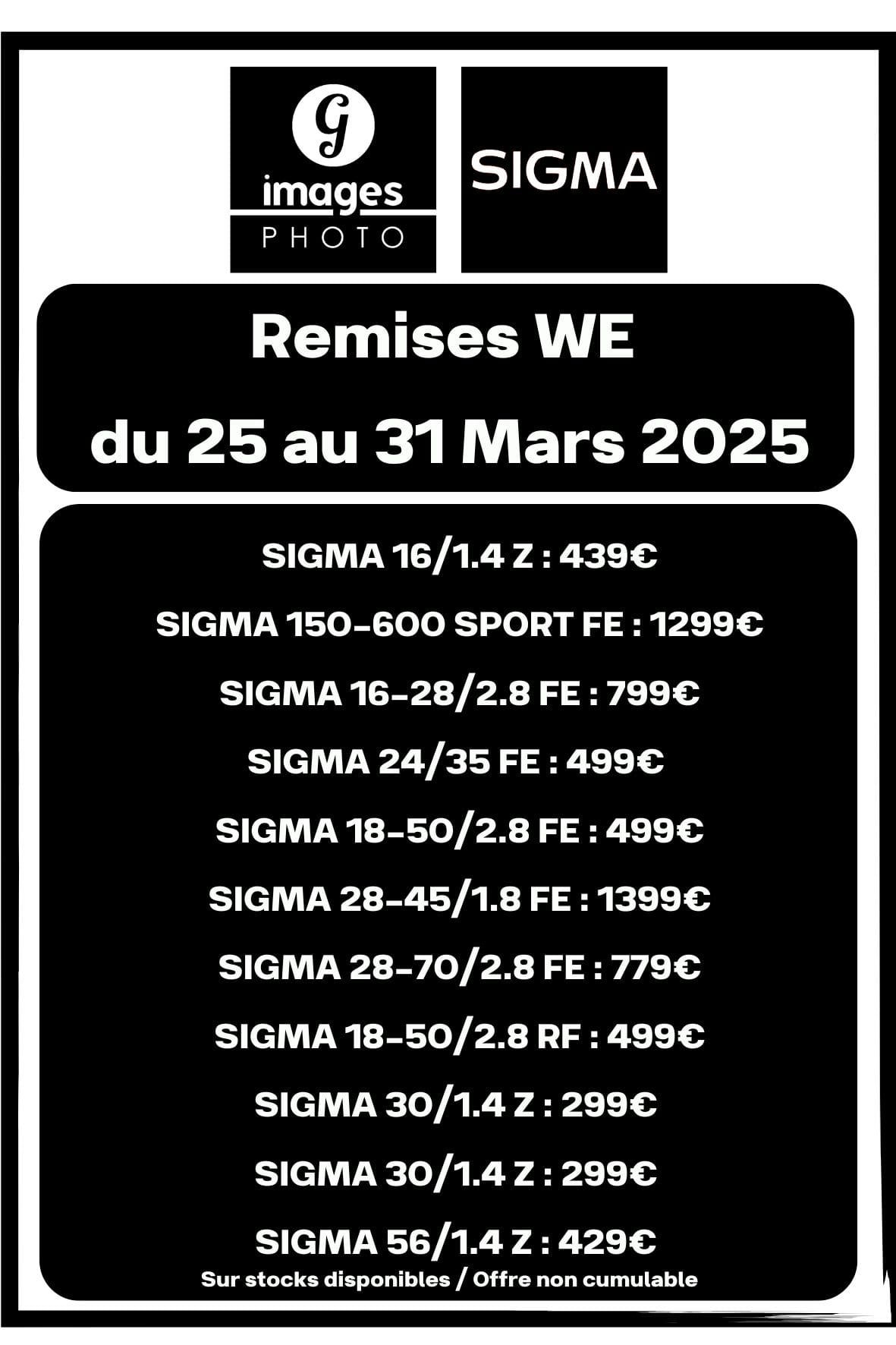 Remises WE sur les objectif SIGMA chez Germain Photo ! → Germain Photographie