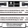 Offre SIGMA 01-04-2025_01-06-2025-sport → Germain Photographie Offre de remboursement SIGMA 01/04/2025 au 01/06/2025 sur une sélection d’optiques SPORT → Germain Photographie