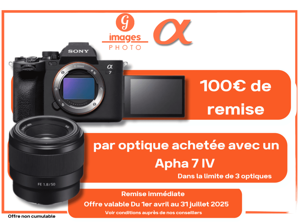 100€ TTC de remise pour l’achat simultané d'un SONY Alpha 7 IV + une optique SONY au choix → Germain Photographie → Germain Photographie