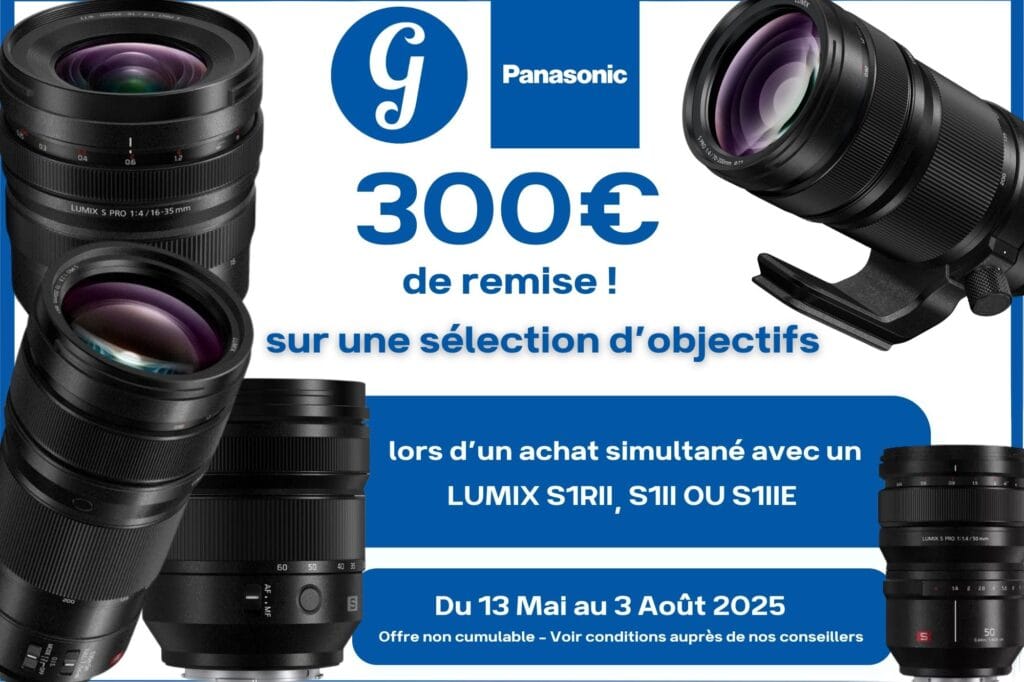 Offres Panasonic Lumix, 300€ de remise sur une sélection d → Germain Photographie'objectifs du 13/05/25 au 03/08/25